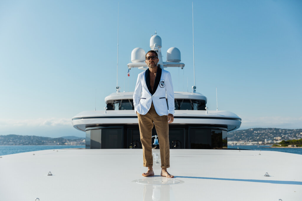 a man standing on a boat