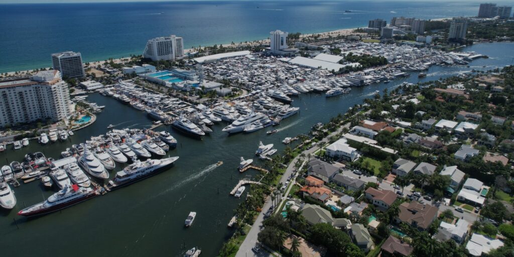 aerial view of the fort Lauderdale international boat show