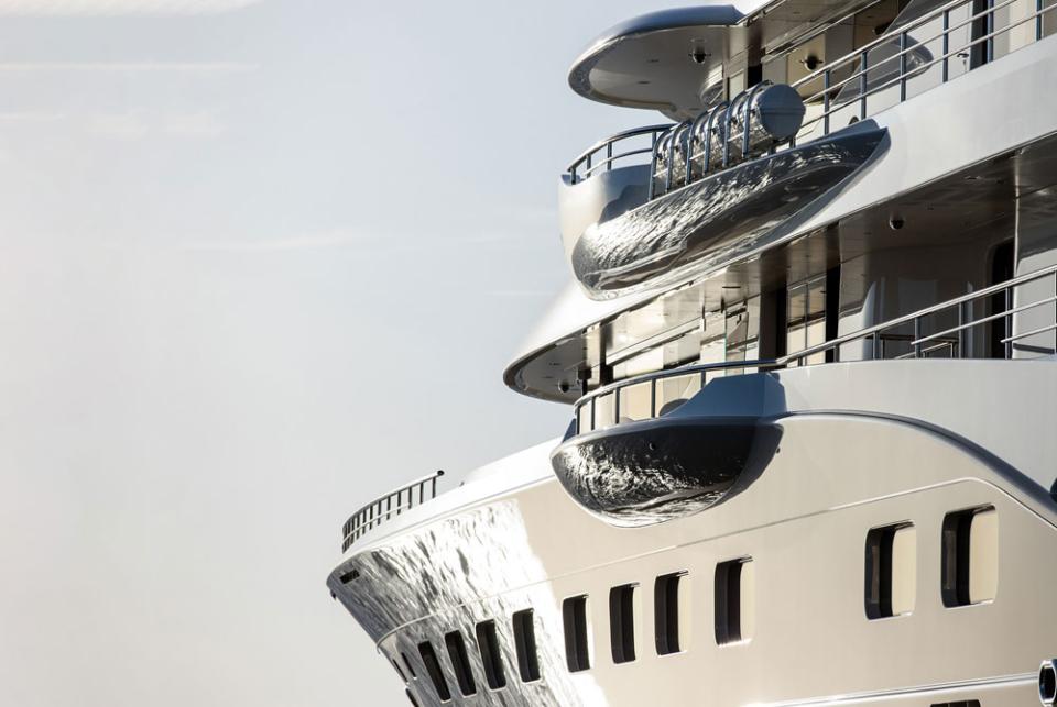 A close up image of a yacht