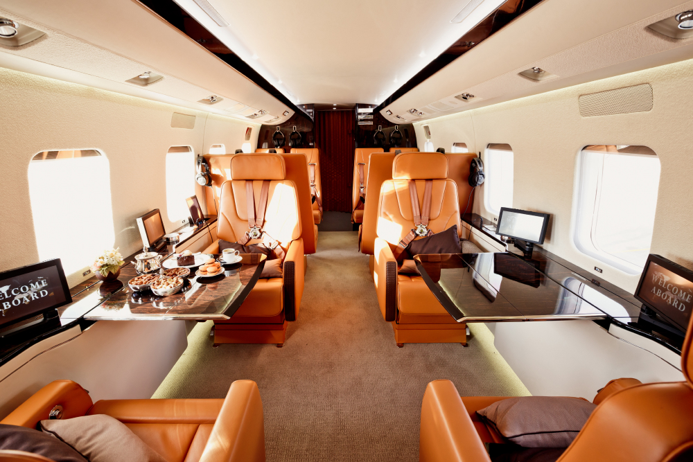 Onboard private jet