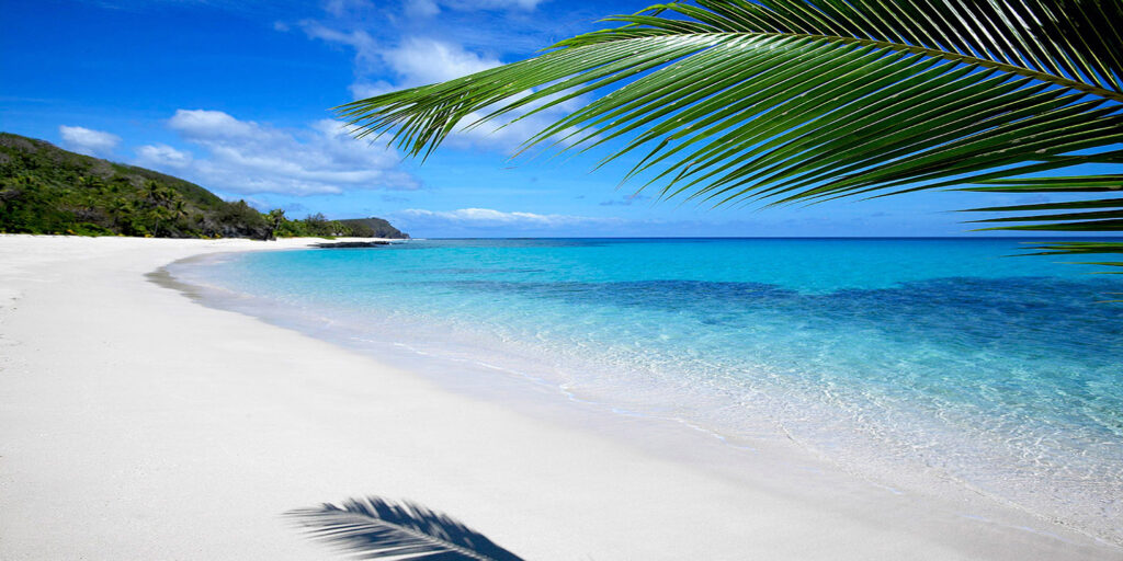 Sunny beach in Fiji